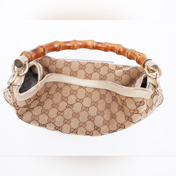 ❌️❌️SOLD❌️❌️P30❤️ Gucci Bamboo Peggy Hobo GG Canvas - Picture 7 of 15